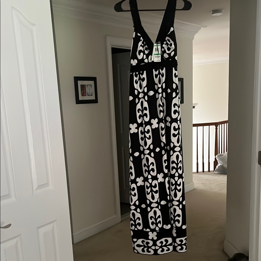 INC International Concepts Black and White Maxi Dress